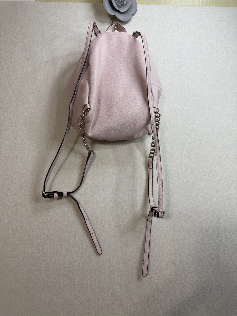 Victoria's Secret Light Pink Quilted Mini Backpack with Gold Chain Straps - Picture 3 of 9